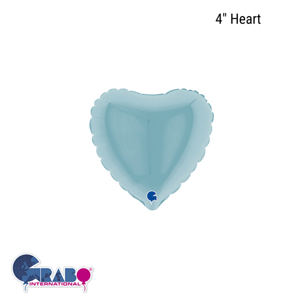 Grabo Pastel Blue 4" Foil Heart Balloon