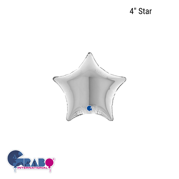 Grabo Silver 4" Star Foil Balloon