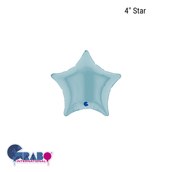 Grabo Pastel Blue 4" Star Foil Balloon