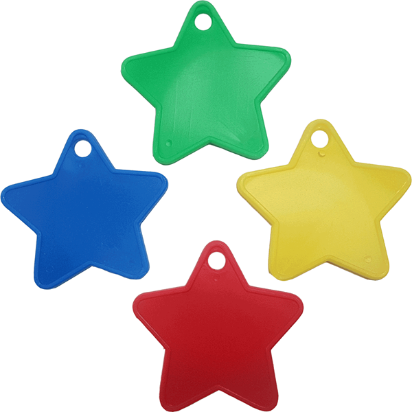 Assorted Colour Plastic Star Balloon Weights 100pk