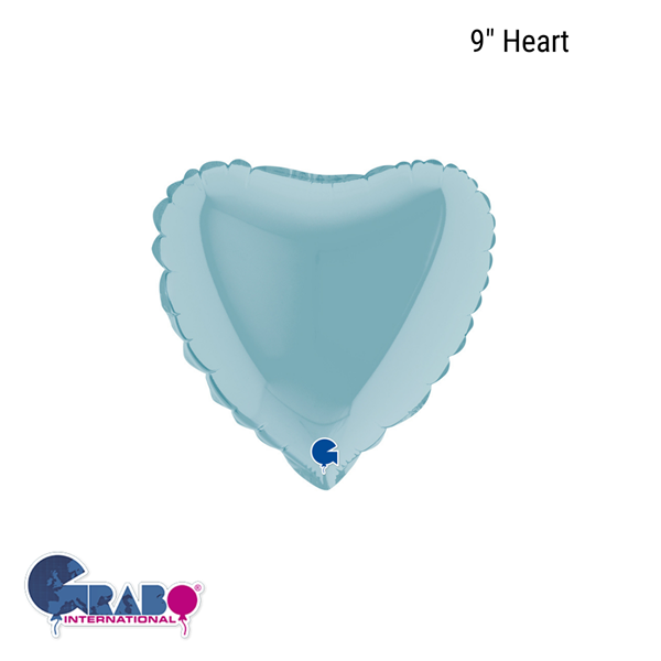 Grabo Pastel Blue 9" Foil Heart Balloon
