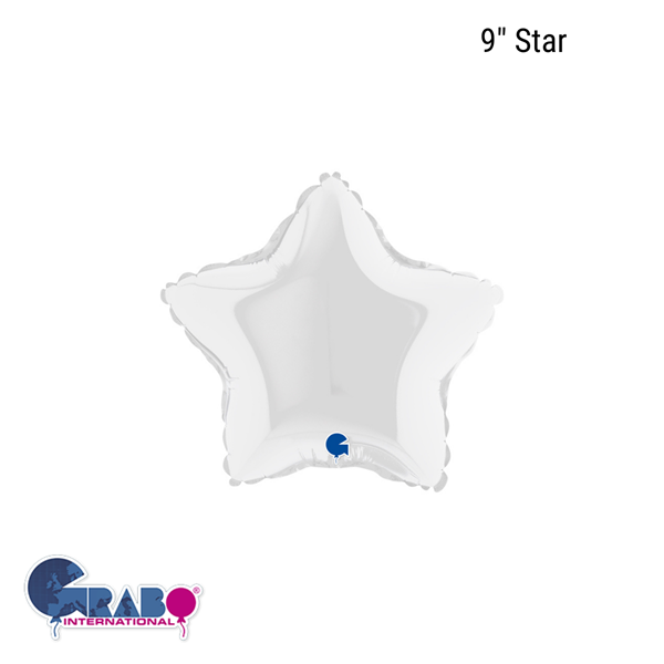 Grabo White Star 9" Foil Balloon