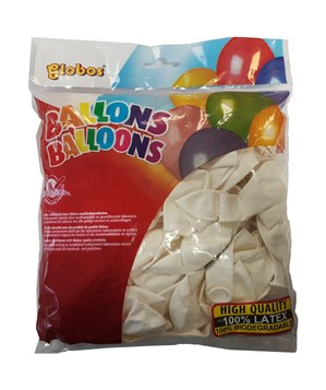 Pastel White 10" Latex Balloons 100pk