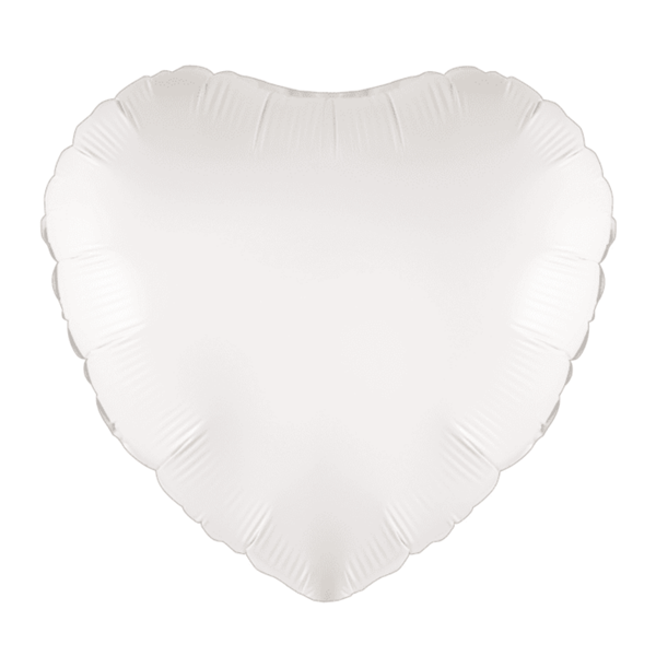 White 18" Heart Foil Balloon