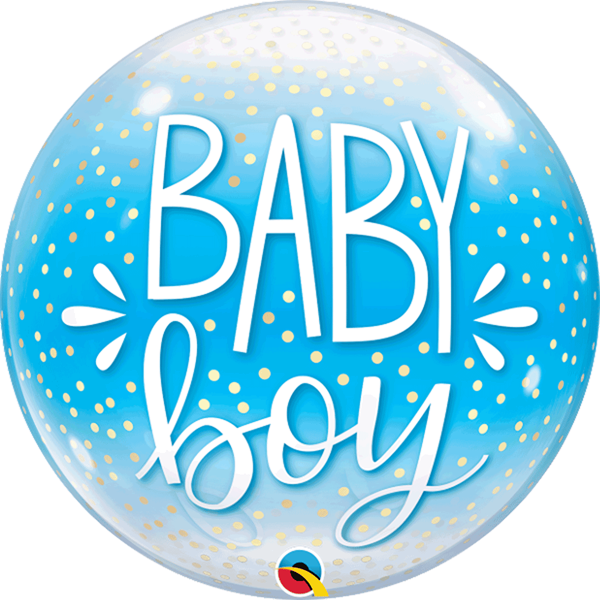 Baby Boy Confetti Dots Blue 22" Bubble Balloon