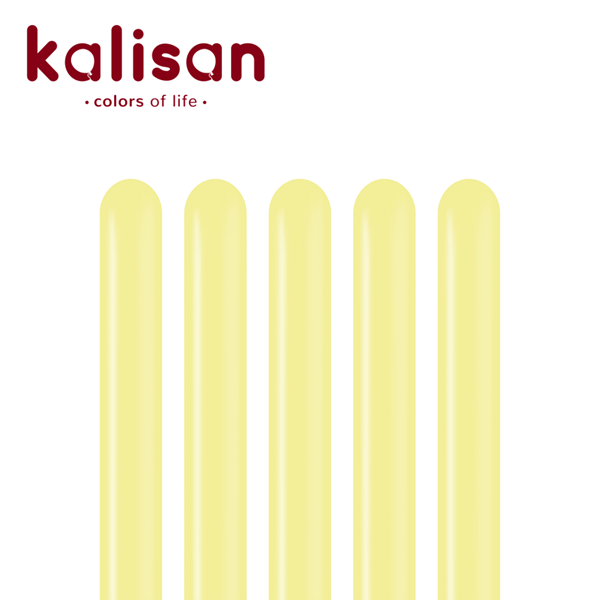 NEW Kalisan Macaron Yellow 260 Modelling Balloon 100pk