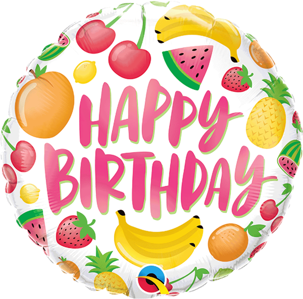 Happy Birthday Fruits 18" Foil Balloon
