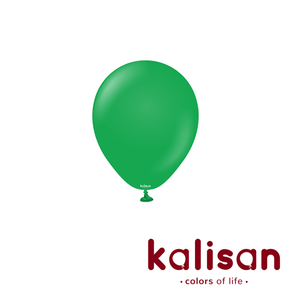 Kalisan Standard 5" Green Latex Balloons 100pk