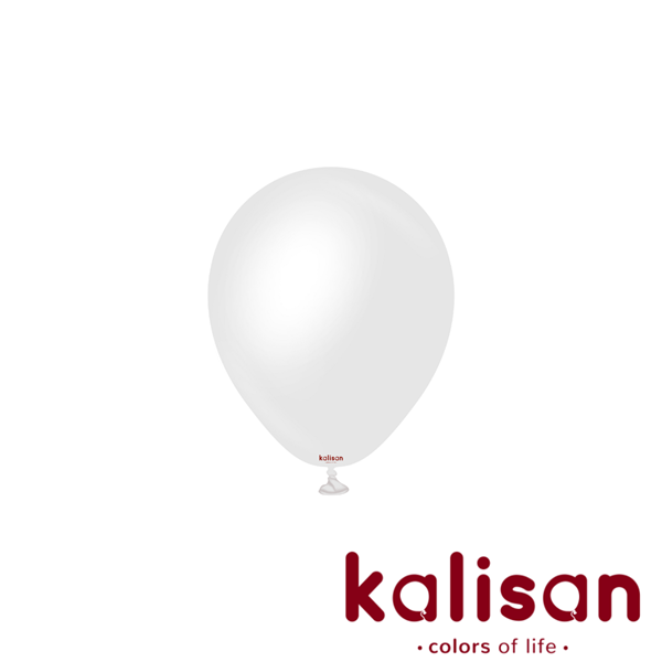NEW Kalisan Opaque Satin 5" Snow White Latex Balloons 50pk