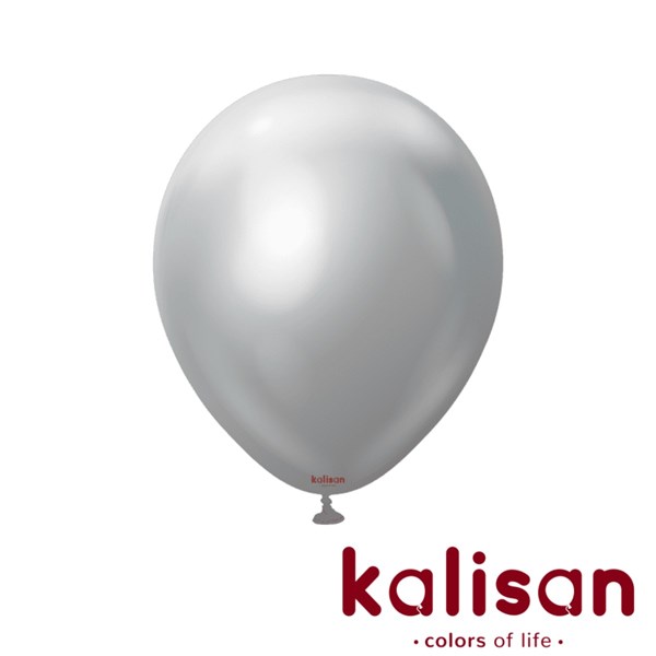 Kalisan 12" Mirror Silver Latex Balloons 50pk