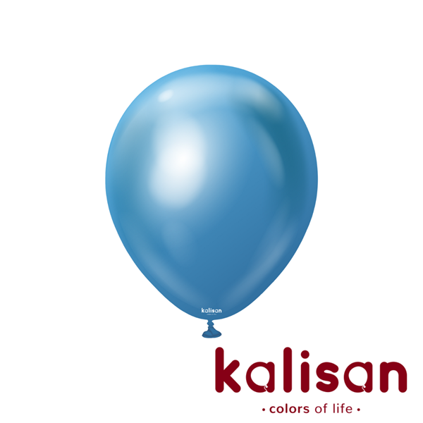 Kalisan 12" Mirror Blue Latex Balloons 50pk