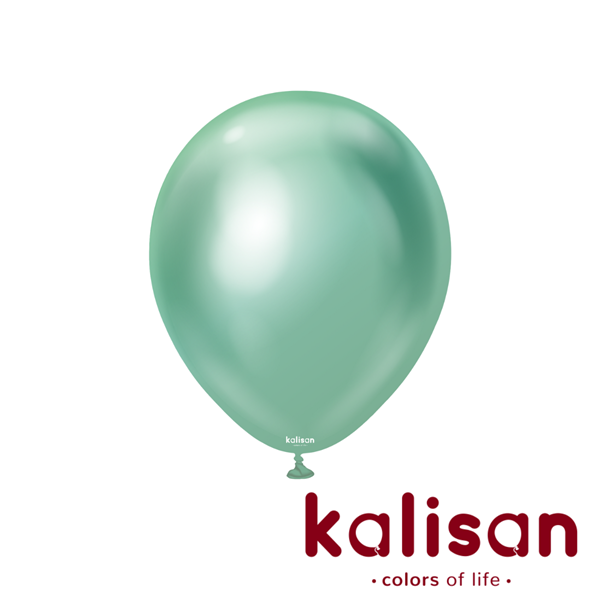 Kalisan 12" Mirror Green Latex Balloons 50pk