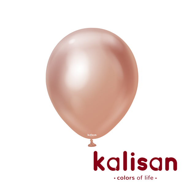 Kalisan 12" Mirror Rose Gold Latex Balloons 50pk