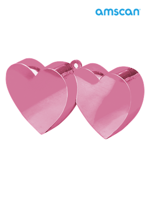 Pink  6oz Double Heart Balloon Weight