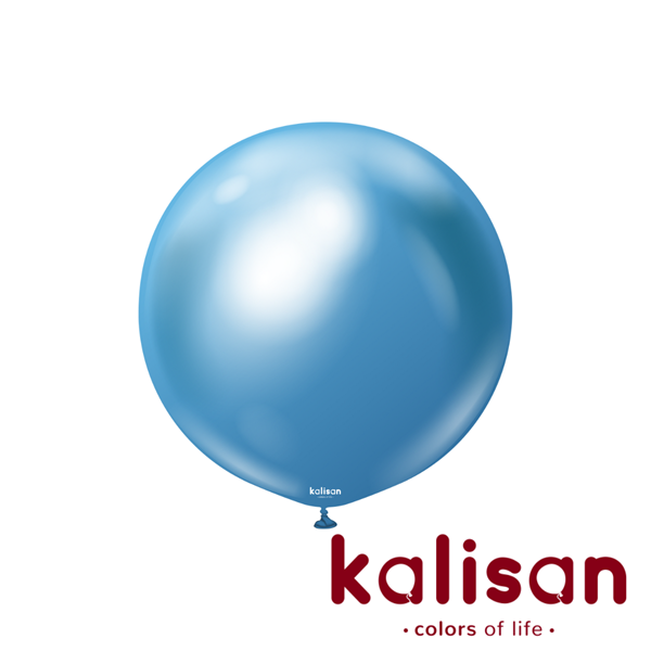 Kalisan 24" Mirror Blue Latex Balloons 2pk