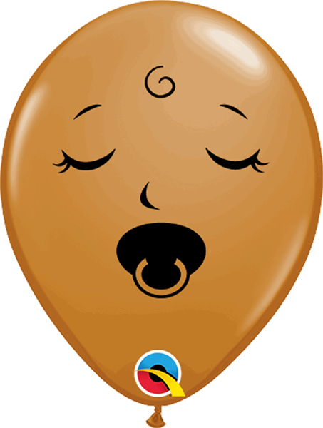Mocha Brown Sleeping Baby 5" Latex Balloons 100pk