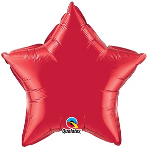 Ruby Red 20" Star Foil Balloon Pkgd