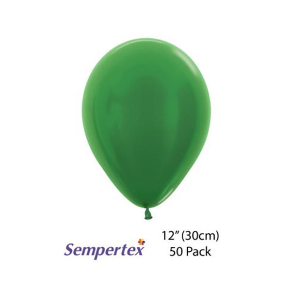 Sempertex Metallic Green 12" Latex Balloons 50pk