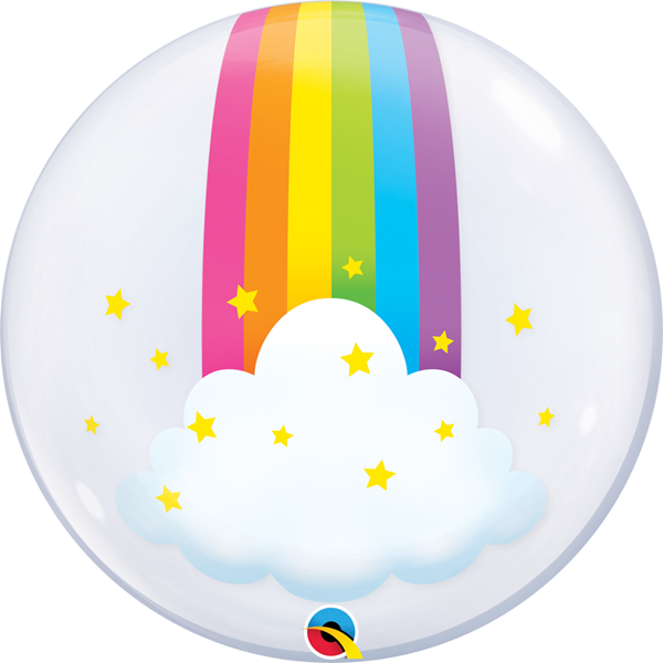 Rainbow Clouds 24" Deco Bubble Balloon