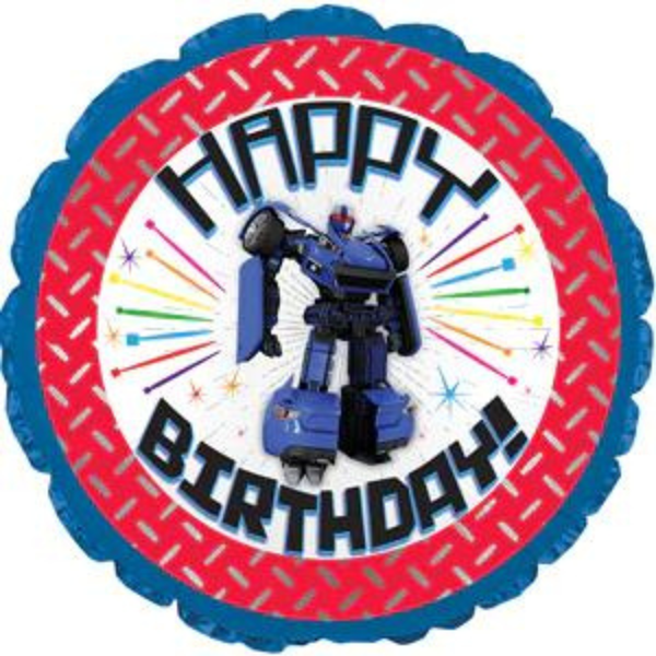 Happy Birthday Robot 24" Round Foil Balloon