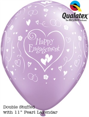 Qualatex 11" Engagement Hearts Diamond Clear Balloons 50pk