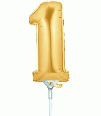 Gold Number 1 Air Fill Foil Balloon 7"