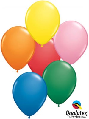 11" Assorted Colour Latex Balloons 100pk