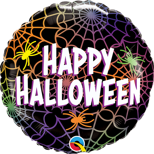 Halloween Colourful Spiders & Webs 18" Foil Balloon