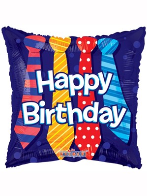 Happy Birthday Ties 18" Foil Balloon