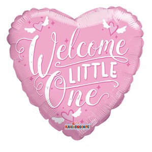 Welcome Little One 18" Pink Heart Foil
