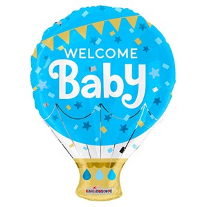 Welcome Baby Blue 18" Hot Air Foil Balloon