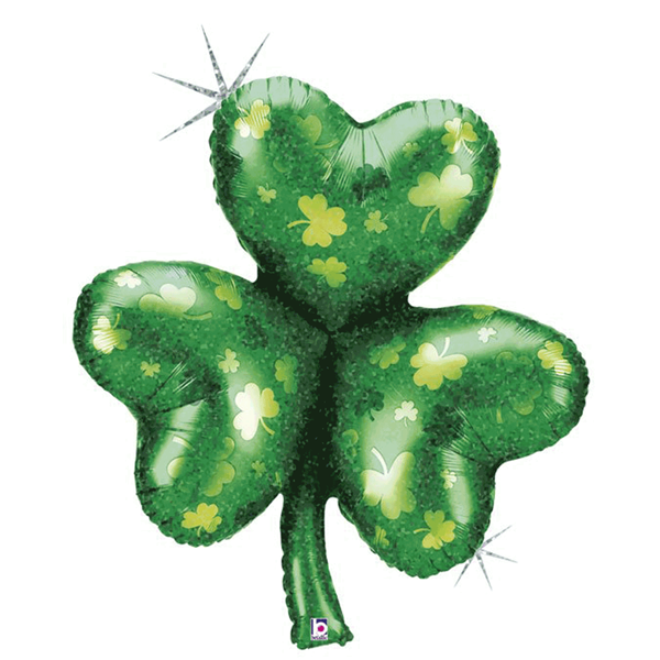 St Patrick's Day Shamrock Holographic 35" Foil Balloon