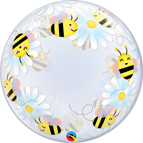 Sweet Bees & Daisies 24" Bubble Balloon