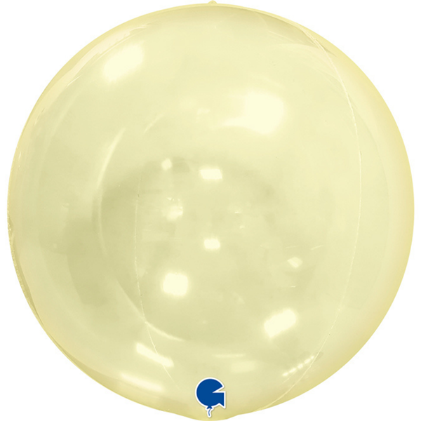 Grabo Yellow Clear Globe 15" Balloon - No Valve