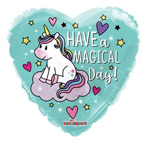 Magical Day Unicorn 18" Heart Foil Balloon
