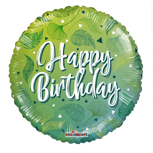 ECO ONE - Happy Birthday Leaves 18" Foil Balloon