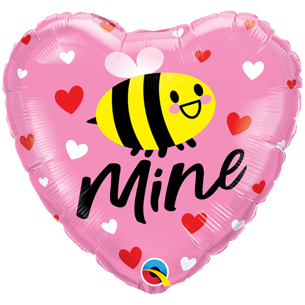 Valentine 18" Bee Mine Hearts Foil Balloon