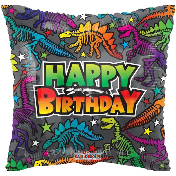 Birthday Dino Fossils 18" Eco Foil Balloon