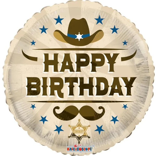 NEW Happy Birthday Cowboy 18" Eco Foil Balloon