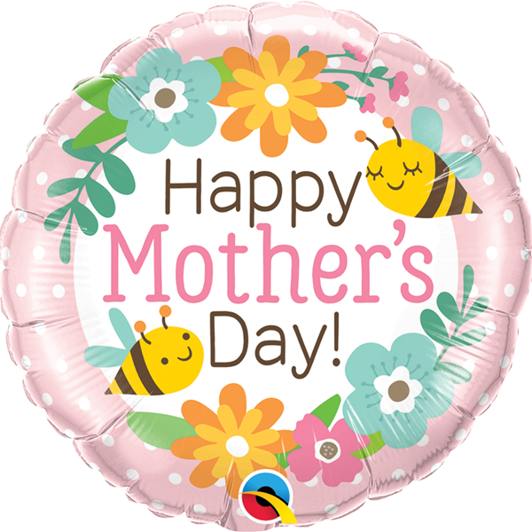 Mother's Day Bees & Flowers 18" Foil Balloon