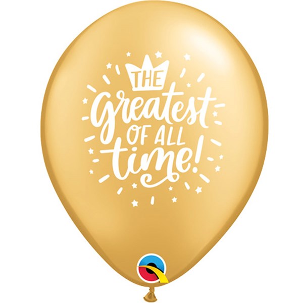 Greatest Of All Time 11" Gold Latex Balloons 25pk