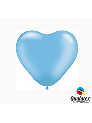 Qualatex 6" Pearl Azure Latex Heart Balloons 100pk