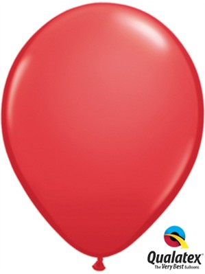 Qualatex Standard 11" Red Latex Balloons 6pk