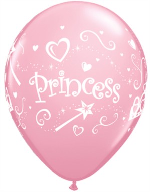 Pink Princess Latex Balloons 6pk