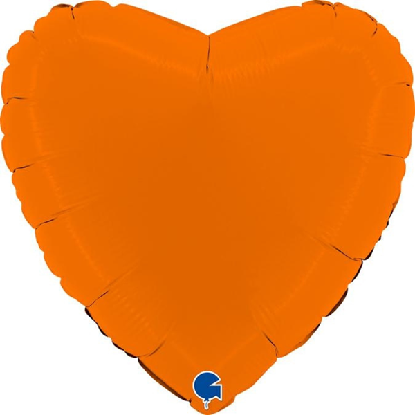 Grabo Matte Orange 18" Heart Foil Balloon