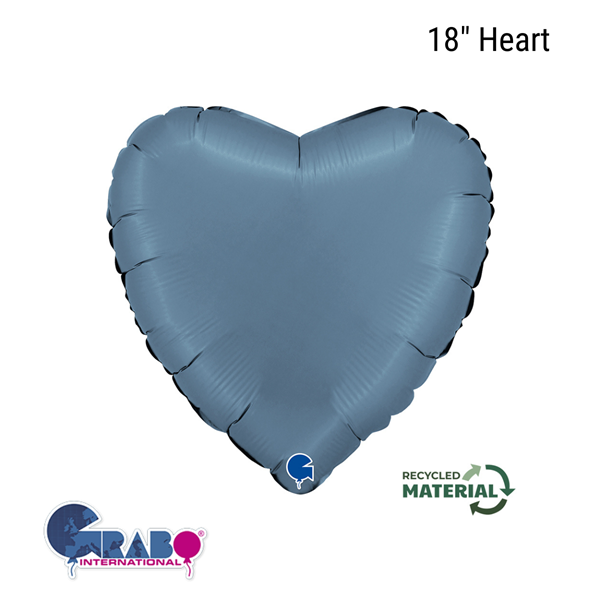 NEW Grabo Satin Blue Jeans 18" Heart Foil Balloon