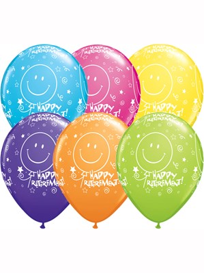 Assorted Colour Retirement 11" Latex Balloons 25pk