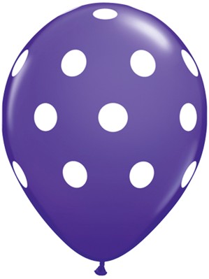 Purple Violet Big Polka Dots 11" Latex Balloons 6pk