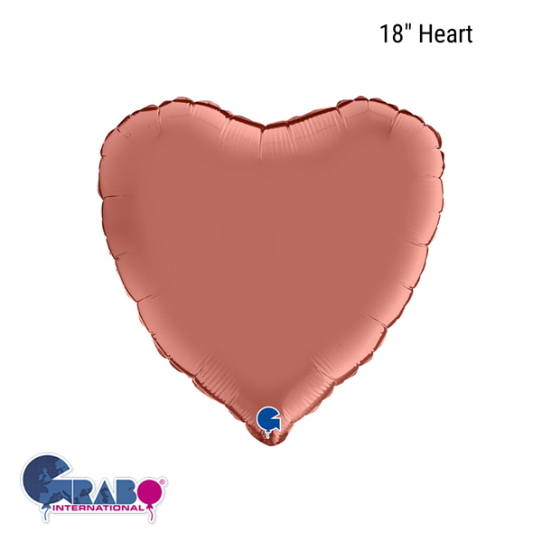 Grabo Satin Rose Gold 18" Heart Foil Balloon