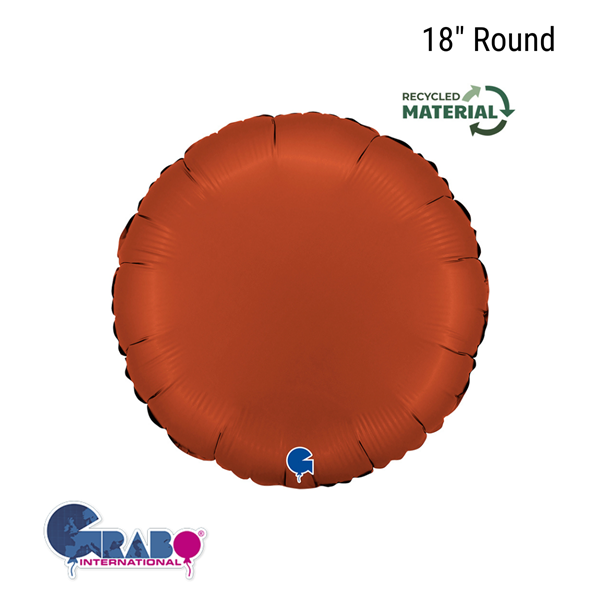 NEW Grabo Satin Brick Red 18" Round Foil Balloon